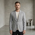 Men's Ash Grey Cotton Linen Premium Blazer