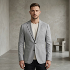 Men's Ash Grey Cotton Linen Premium Blazer