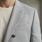 Men's Ash Grey Cotton Linen Premium Blazer