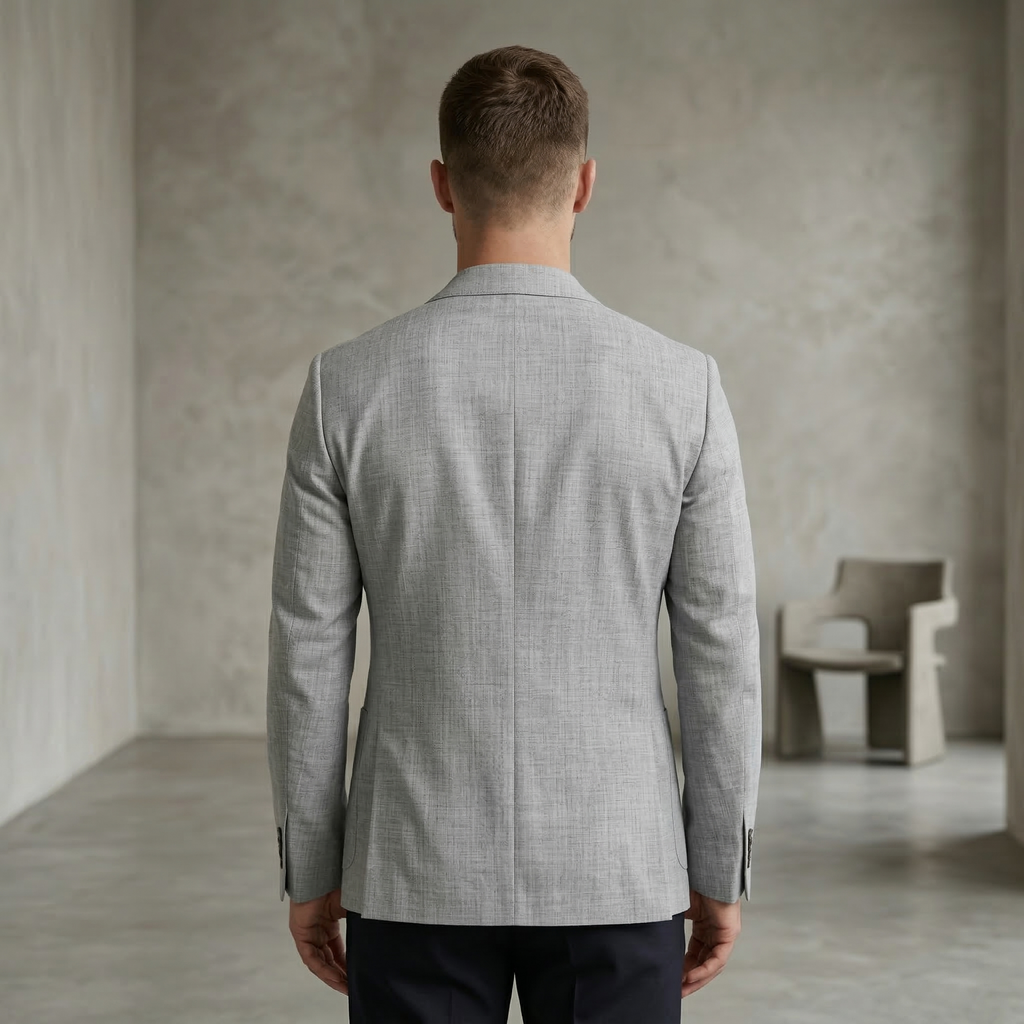 Men's Ash Grey Cotton Linen Premium Blazer