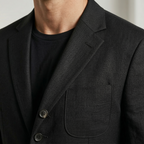 Men's Black Cotton Linen Premium Blazer
