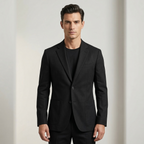 Men's Black Cotton Linen Premium Blazer