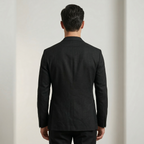 Men's Black Cotton Linen Premium Blazer