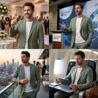 Men's Dusty Green Cotton Linen Premium Blazer