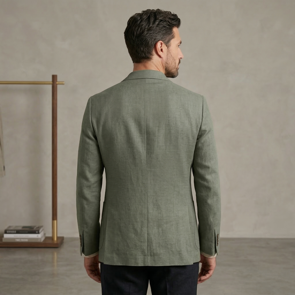 Men's Dusty Green Cotton Linen Premium Blazer