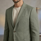 Men's Dusty Green Cotton Linen Premium Blazer