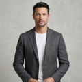 Men's Grey Cotton Linen Premium Blazer