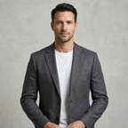 Men's Grey Cotton Linen Premium Blazer