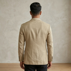 Men's Khaki Cotton Linen Premium Blazer