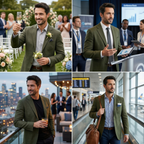 Men's Olive Cotton Linen Premium Blazer