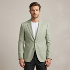 Men's Pista Green Cotton Linen Premium Blazer