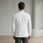 Men's White Cotton Linen Premium Blazer