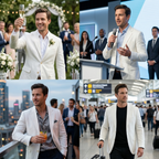 Men's White Cotton Linen Premium Blazer