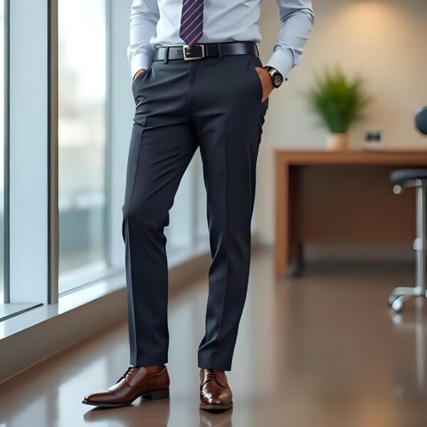 Navy Blue Four Way Stretchable Pants
